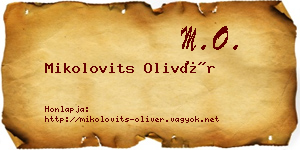 Mikolovits Olivér névjegykártya