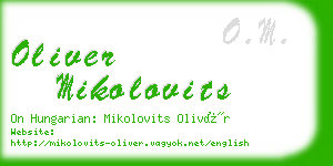 oliver mikolovits business card